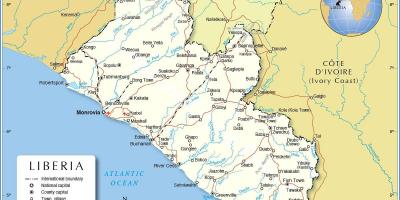Ramani ya Liberia afrika magharibi