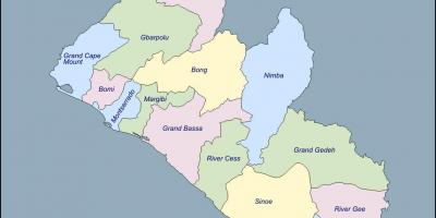Ramani ya Liberia wilaya